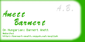 anett barnert business card